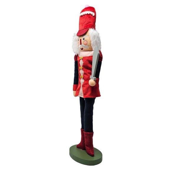 Simple Fabric Red Soldier Christmas 18" Nutcracker with Sword - Picture 2 of 5